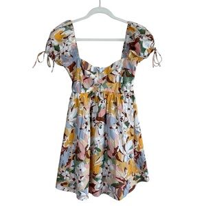 Abercrombie & Fitch Baby Doll Mini Dress Size M Floral Puff Sleeve Cottage Core